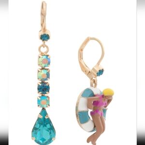 Betsey Johnson Mismatch Pool Party Earrings NWT